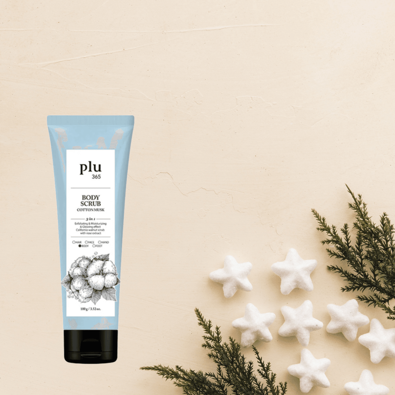 PLU
Plu 365 Body Scrub Cotton Musk 100g