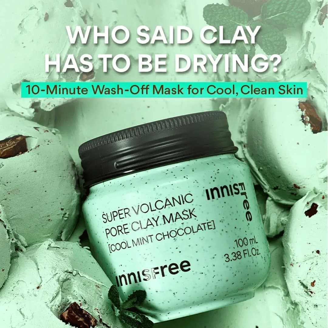 Innisfree Super Volcanic Pore Clay Mask Cool Mint Chocolate 100ml